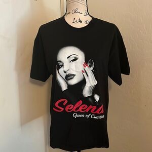 Selena Music Queen Of Cumbia Black Pullover Graphic Shirt Concert